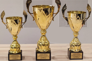 Nieumundurowani policjanci podczas zakończenia konkursu w sali wykładowej