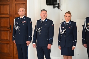 Policjanci i zaproszeni goście podczas ślubowania w auli Komendy Wojewódzkiej Policji w Rzeszowie