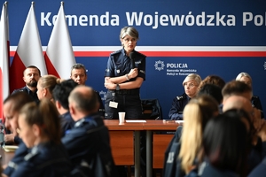Policjanci podczas szkolenia w auli KWP w Rzeszowie
