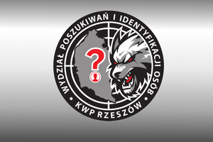 Logo wydziału z napisem: Wydział Poszukiwań i Identyfikacji Osób KWP Rzeszów