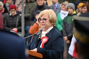 Policjanci i inni uczestnicy podczas obchodów Narodowego Święta Niepodległości