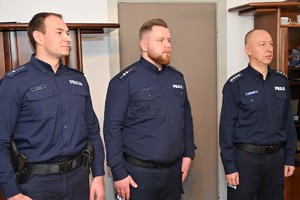 Funkcjonariusze podczas spotkania z Komendantem