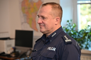 Funkcjonariusze podczas spotkania z Komendantem