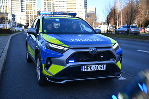 Funkcjonariusze oraz radiowozy