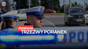 Policjanci ruchu drogowego podczas kontroli stanu trzeźwości