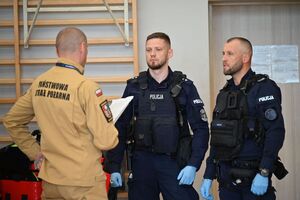 Uczestnicy podczas wojewódzkiego finału zawodów ratowników policyjnych