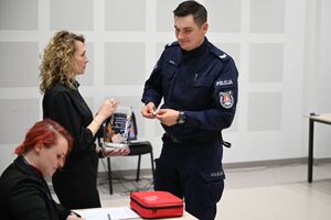Uczestnicy podczas wojewódzkiego finału zawodów ratowników medycznych