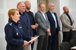 Funkcjonariusze podczas uroczystego zakończenia konkursu „Policjant Służby Kryminalnej Roku 2026"