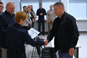 Funkcjonariusze podczas uroczystego zakończenia konkursu „Policjant Służby Kryminalnej Roku 2026"