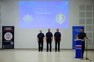 Funkcjonariusze podczas wojewódzkiego finału konkursu par patrolowych