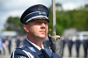 Funkcjonariusze podczas obchodów Święta Policji w rzeszowskim oddziale prewencji