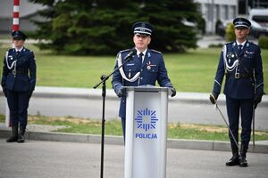 Funkcjonariusze podczas obchodów Święta Policji w rzeszowskim oddziale prewencji