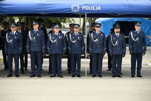 Funkcjonariusze podczas obchodów Święta Policji w rzeszowskim oddziale prewencji