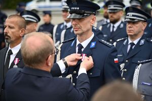 Funkcjonariusze podczas obchodów Święta Policji w rzeszowskim oddziale prewencji
