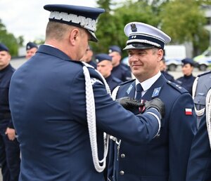 Funkcjonariusze podczas obchodów Święta Policji w rzeszowskim oddziale prewencji