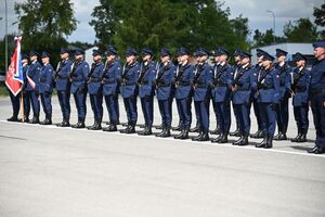 Funkcjonariusze podczas obchodów Święta Policji w rzeszowskim oddziale prewencji