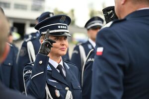 Funkcjonariusze podczas obchodów Święta Policji w rzeszowskim oddziale prewencji