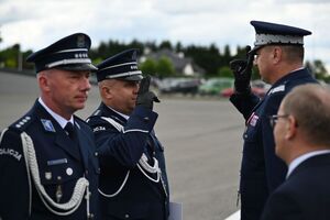 Funkcjonariusze podczas obchodów Święta Policji w rzeszowskim oddziale prewencji