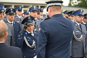 Funkcjonariusze podczas obchodów Święta Policji w rzeszowskim oddziale prewencji