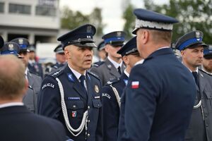 Funkcjonariusze podczas obchodów Święta Policji w rzeszowskim oddziale prewencji