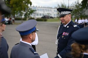 Funkcjonariusze podczas obchodów Święta Policji w rzeszowskim oddziale prewencji