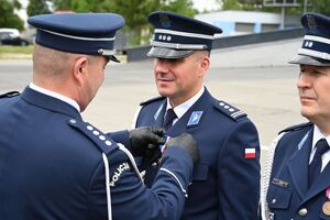 Funkcjonariusze podczas obchodów Święta Policji w rzeszowskim oddziale prewencji