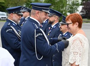 Funkcjonariusze podczas obchodów Święta Policji w rzeszowskim oddziale prewencji