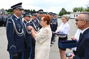 Funkcjonariusze podczas obchodów Święta Policji w rzeszowskim oddziale prewencji