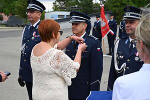 Funkcjonariusze podczas obchodów Święta Policji w rzeszowskim oddziale prewencji
