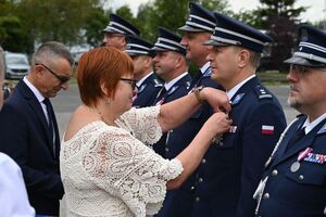 Funkcjonariusze podczas obchodów Święta Policji w rzeszowskim oddziale prewencji