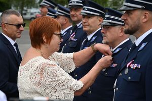Funkcjonariusze podczas obchodów Święta Policji w rzeszowskim oddziale prewencji