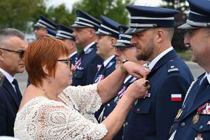 Funkcjonariusze podczas obchodów Święta Policji w rzeszowskim oddziale prewencji