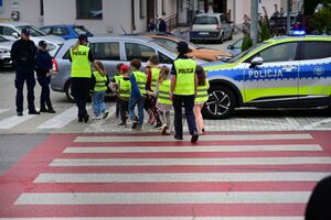 Policjantki podczas spotkania z uczniami