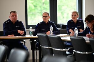 Policjanci podczas eliminacji do II Ogólnopolskiego Konkursu dla policjantów rzeczników dyscyplinarnych