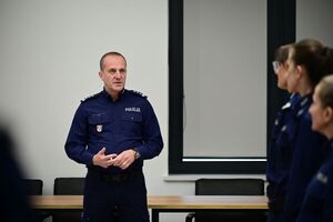 Policjanci podczas Wojewódzkich eliminacji do II Ogólnopolskiego Konkursu dla policjantów rzeczników dyscyplinarnych