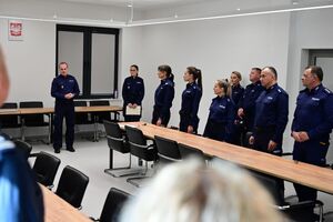 Policjanci podczas Wojewódzkich eliminacji do II Ogólnopolskiego Konkursu dla policjantów rzeczników dyscyplinarnych