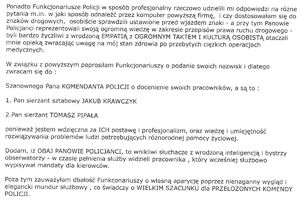 Fragment maila, który wpłynął na skrzynkę elektroniczną Komendy Miejskiej Policji w Rzeszowie.
