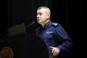Na zdjęciu Komendant Miejski Policji w Rzeszowie mł. insp. Marek Pietrykowski.