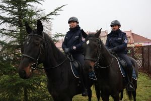 Na zdjęciu patrol konny.