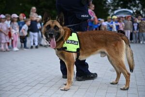 Funkcjonariusze podczas spotkania z dziećmi