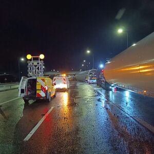 Zablokowana autostrada A4 na węźle Rzeszów-Wschód