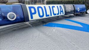 Zdjęcie przedstawia sygnały błyskowe na radiowozie