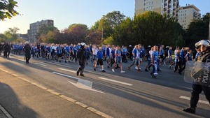 Zdjęcie przedstawia zabezpieczenie meczu Stali Rzeszów – Ruch Chorzów