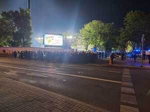 Zdjęcie przedstawia zabezpieczenie meczu Stali Rzeszów – Ruch Chorzów