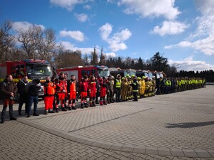 zdjęcia z ćwiczeń z zakresu reagowania kryzysowego na terenie gminy Jedlicze