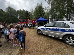 zdjęcie policjantów oraz dzieci podczas pikniku