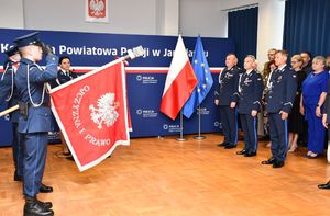 Uroczysta zbiórka w Komendzie Powiatowej Policji w Jarosławiu