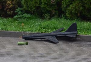 Dron na chodniku