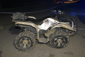 Uszkodzony quad biorący udział w zdarzeniu
