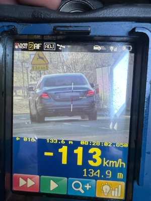 Zarejestrowane przekroczenie prędkości